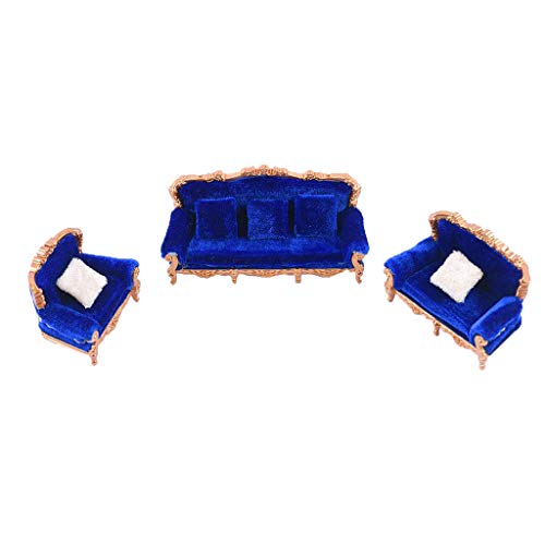 1:25 Simulation Europäischer Stil Sofa Kissen Modell Set Möbel Dekor Blau von MXRGUMVI