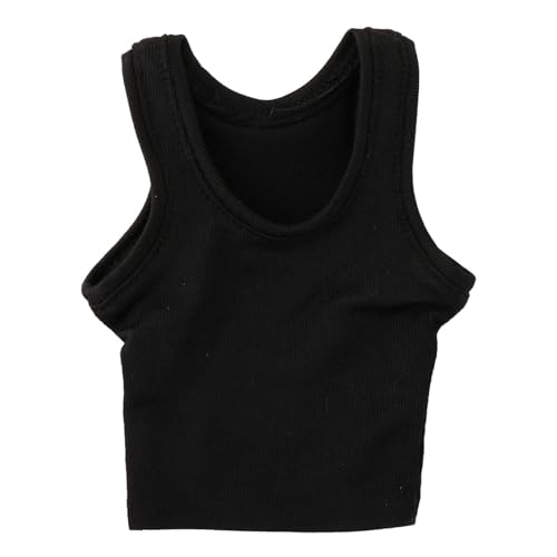 45663 Herren Figuren-T-Shirt, ärmellose Weste für 30,5 cm große männliche Actionfiguren, Schwarz, 1/6 von MXRGUMVI