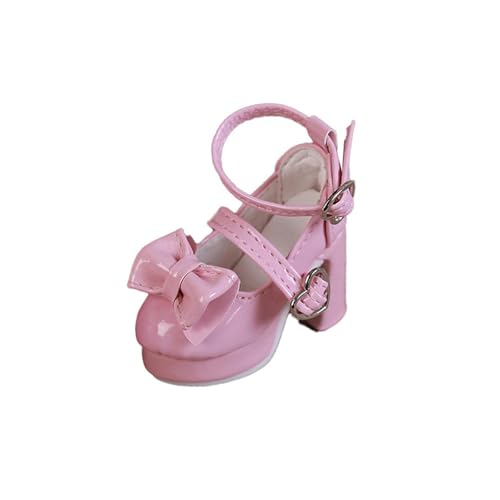 Damenschuhe im Maßstab 1/4 mit niedlicher Schleife, stabile realistische Herzschnalle, Miniatur-Rosa, 5 x 2,2 cm Damenschuhe im Maßstab 1/4 mit niedlicher Schleife, stabile realistische Herzschnalle, Miniatur-Rosa, 5 x 2,2 cm von MXRGUMVI