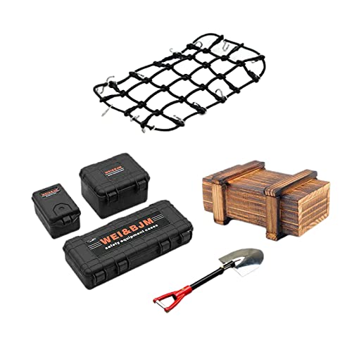 MXRGUMVI 1/10 RC Auto Crawler Dekoration Zubehör Werkzeug Koffer Kofferraum Schaufel Schwarz von MXRGUMVI