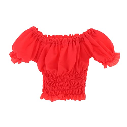 MXRGUMVI 1/6 Damen-Kleidung, Puffärmel, T-Shirt, passend für 30,5 cm große Actionfigur, Rot, D, Länge 6 cm von MXRGUMVI