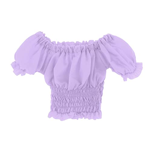 MXRGUMVI 1/6 Damen-Kleidung, Puffärmel, Top, T-Shirt, passend für 30,5 cm große Actionfigur, lila H, Länge 6 cm von MXRGUMVI