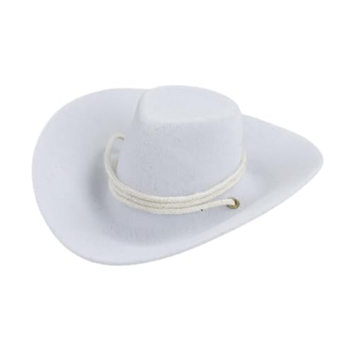 MXRGUMVI 1/6 Mini Cowboyhut beflockt Cowboyhut für 30,5 cm Sammelfigur Accs weiß, Gesamtlänge 8,5 cm von MXRGUMVI