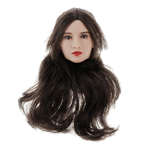 MXRGUMVI 1/6 Scale Female Figure Head Sculpt Beauty Charming Girl Doll Head Brown von MXRGUMVI