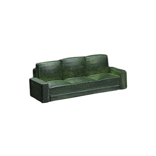 MXRGUMVI 1/64 Mini-Ornamente Miniatur-Figuren Modell DIY Bastelprojekte leichtes langes Sofa, 1/64 Doppelsofa grün von MXRGUMVI
