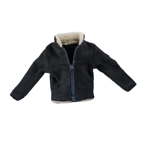 MXRGUMVI 1:12 Soldatenjacke, Miniatur-Kleidung für 15,2 cm große Figuren, Verkleidepuppe, Modell, schwarz, 5,6 cm MXRGUMVI 1:12 Soldatenjacke, Miniatur-Kleidung für 15,2 cm große Figuren, Verkleidepuppe, Modell, schwarz, 5,6 cm von MXRGUMVI