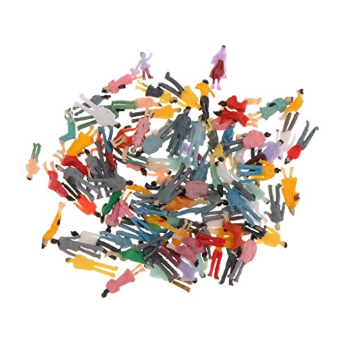 MXRGUMVI 100 Stück bemalte Menschen Figuren Miniaturen für Zug, Eisenbahn, Layout 1:100, mehrfarbig von MXRGUMVI