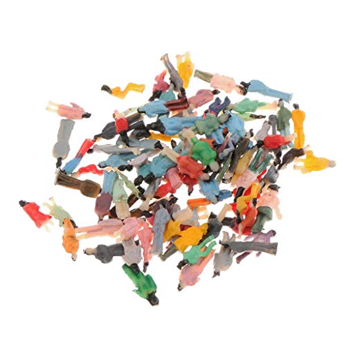 MXRGUMVI 100 Stück bemalte Menschen Figuren Miniaturen für Zug, Eisenbahn, Layout 1:200, mehrfarbig von MXRGUMVI