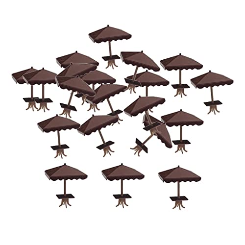 MXRGUMVI 20 Stück Mini 4 Eckschirm Micro Sand Szene Modell Foto Requisite 1:100 Rot von MXRGUMVI