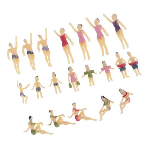 MXRGUMVI 20 Stück Modelleisenbahnen Menschen Figuren Maßstab Bemalt Strand Menschenmenge Miniaturen HO 1:100 von MXRGUMVI