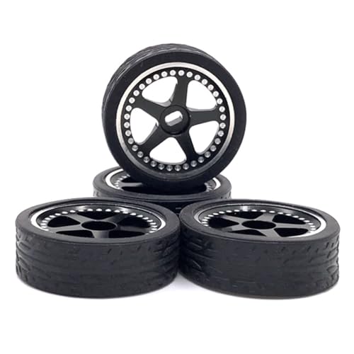 MXRGUMVI 4 Stück 1/28 Fernbedienung Modell Auto Felge Fahrzeugteile Montage Ersatz für WLtoys 284131 K969 K979 K989 K999 Schwarz von MXRGUMVI