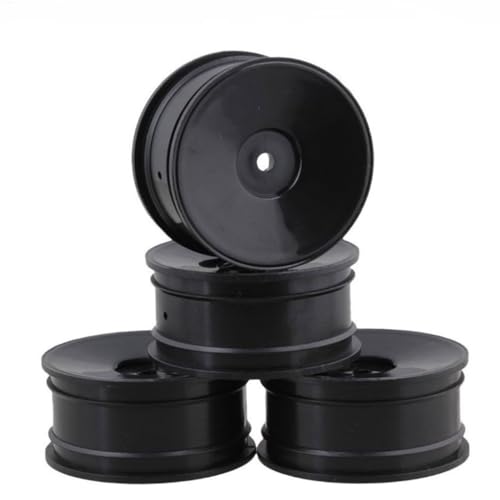 MXRGUMVI 4 Stück 52 mm elastisch * RC Autoreifen Anti-Rutsch Rad Felgen Nabenreifen On-Road Crawer Montagezubehör Runde Scheibe/Schwarz von MXRGUMVI