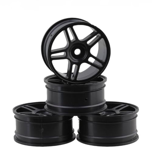 MXRGUMVI 4 Stück 52 mm elastisch *RC Autoreifen Felgen Verschleißfeste Nabenreifen On-Road Crawer Montagezubehör Fünf-Sterne/Schwarz von MXRGUMVI