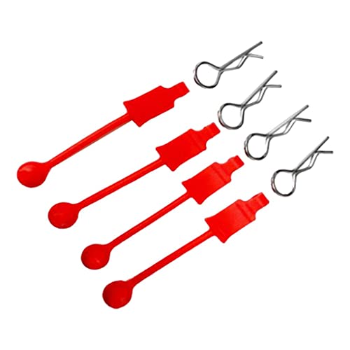 MXRGUMVI 4 Stück RC Karosserieschalen-Clips Pins für 1/10 ARRMA Buggy Auto DIY Zubehör rot, 5 cm von MXRGUMVI