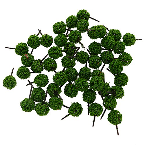 MXRGUMVI 50 Stück kugelförmige Modellbäume DIY Landschaft Landschaft N Scale Grasgrün von MXRGUMVI