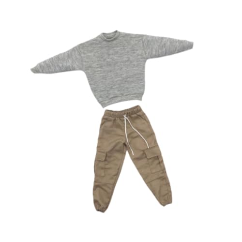 MXRGUMVI Causal 1/6 Sweatshirts und Hosen Set Kostüm für 30,5 cm große männliche Actionfiguren, grau von MXRGUMVI