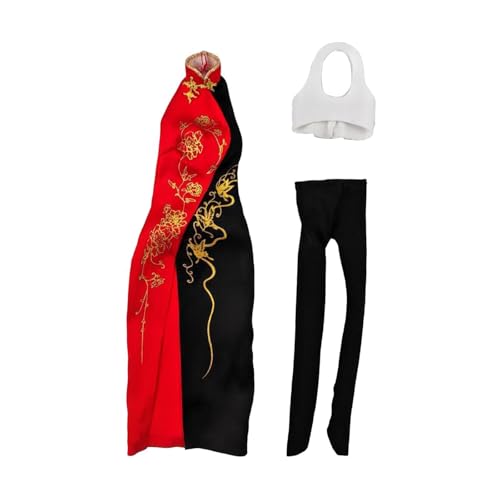 MXRGUMVI Cheongsam im Maßstab 1/6, einfach zu bedienende Miniatur-Kleidung für Actionfiguren von MXRGUMVI