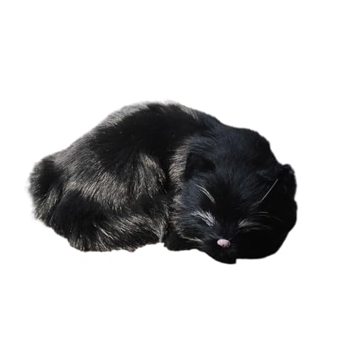 MXRGUMVI Dekoration Emulation schlafende atmende Katze realistische schlafende Katzen als stilvolle Akzente gemischt ungiftig niedlich gute Geschenke schwarz von MXRGUMVI