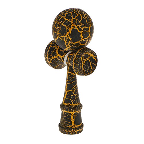 MXRGUMVI Holzrissfarbe Kendama Geschicklichkeitsball Kinder Sport Party Spiel Schwarz & Gelb Schwarz Gelb von MXRGUMVI