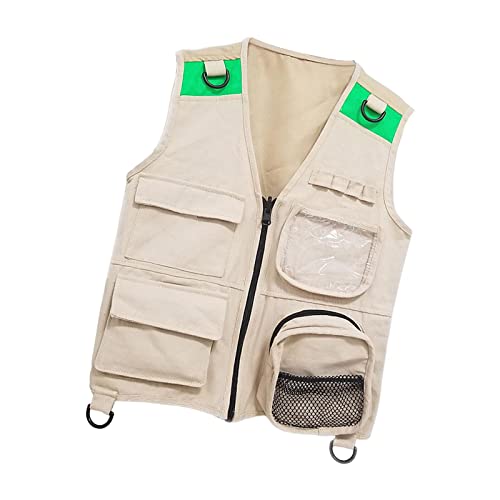 MXRGUMVI Kinder Entdecker Kostüm Weste mit 4 Taschen für Geburtstagsgeschenk für 130cm groß von MXRGUMVI
