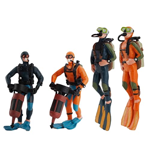 MXRGUMVI Miniatur-Actionfigur, Motorradfahrer, Vorschule, Lernspielzeug, Actionfiguren, 4 Stück Taucher von MXRGUMVI
