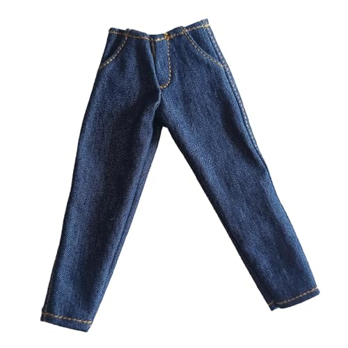 MXRGUMVI Miniatur-Jeans im Maßstab 1/12, modische Mini-Hose für 15,2 cm große Actionfiguren, Kleidung, Blau, Länge: 10 cm von MXRGUMVI