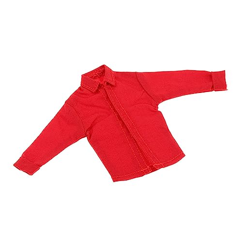 MXRGUMVI Miniatur-Shirt im Maßstab 1:12, Retro-Overshirt für 15,2 cm männliche Puppen, Soldatenfigur, rot, 6,6 cm von MXRGUMVI