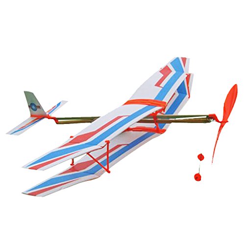 MXRGUMVI Montageflugzeug, angetrieben durch Gummiband, Weiß und Blau, Weiß und Blau MXRGUMVI Montageflugzeug, angetrieben durch Gummiband, Weiß und Blau, Weiß und Blau von MXRGUMVI