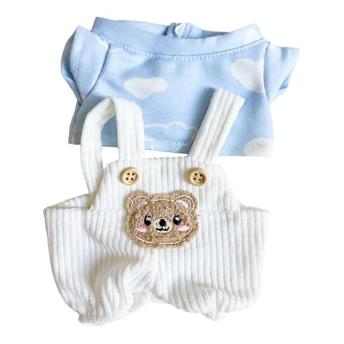 MXRGUMVI Puppen Strapshose mit T-Shirt Set Accs Miniatur Kleidung für 20cm Puppen Blau 11cm-13cm MXRGUMVI Puppen Strapshose mit T-Shirt Set Accs Miniatur Kleidung für 20cm Puppen Blau 11cm-13cm von MXRGUMVI