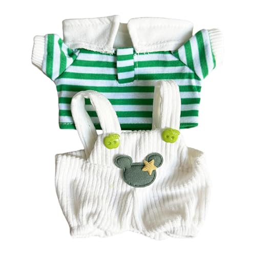 MXRGUMVI Puppen Strapshose mit T-Shirt Set Accs Miniatur Kleidung für 20cm Puppen Grün 11cm-13cm MXRGUMVI Puppen Strapshose mit T-Shirt Set Accs Miniatur Kleidung für 20cm Puppen Grün 11cm-13cm von MXRGUMVI