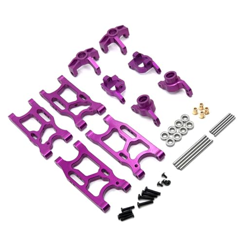 MXRGUMVI RC Car Front Swing Arms Wheel Cup Upgraded Spare Parts Bearing Kit Replacement for WLtoys 144010 144001 144002 124016 Purple von MXRGUMVI