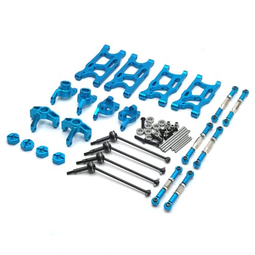 MXRGUMVI RC Car Metal Front Swing Arms Wheel Cup Replacing Part Repairing Kit Accessory Replacement for WLtoys 144010 144001 144002 Blue von MXRGUMVI