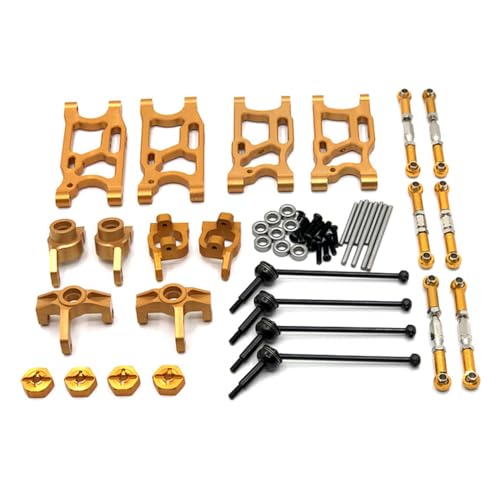 MXRGUMVI RC Car Metal Rear Swing Arms Steering Cups Wheel Cup CVD Vehicle Repairing Kit Replacement for WLtoys 144010 144001 144002 Gold von MXRGUMVI