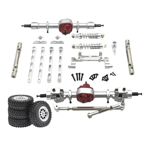 MXRGUMVI RC Car Upgrade Parts Metal Front and Rear Assembly Kits for MN82 1/12 RC Car Argent, Silver, 15x20x5cm von MXRGUMVI