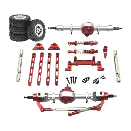 MXRGUMVI RC Car Upgrade Parts Metal Front and Rear Assembly Kits for MN82 1/12 RC Car Red, 15x20x5cm von MXRGUMVI