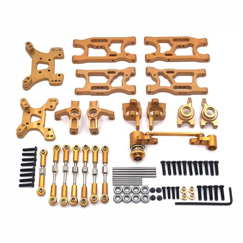 MXRGUMVI RC Fahrzeug Metall Vorne Hinten Schwinge Spielzeug Crawler Lenkbecher Upgrade Teile Kit Ersatz für Wltoys 44010 144001 144002 Gold von MXRGUMVI