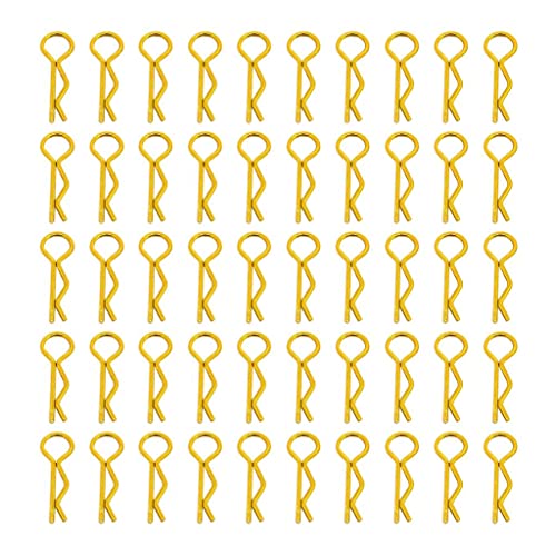 MXRGUMVI RC Karosserie Shell Clips R Form für 1/10 RC Rennwagen Zubehör Gold, Länge 24mm von MXRGUMVI