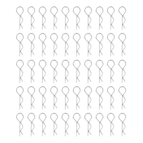 MXRGUMVI RC Karosserie Shell Clips R Form für 1/10 RC Rennwagen Zubehör Silber, Länge 24mm von MXRGUMVI