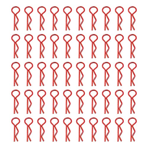 MXRGUMVI RC Karosserie Shell Clips R Form für 1/10 RC Rennwagen Zubehör rot, Länge 24mm von MXRGUMVI