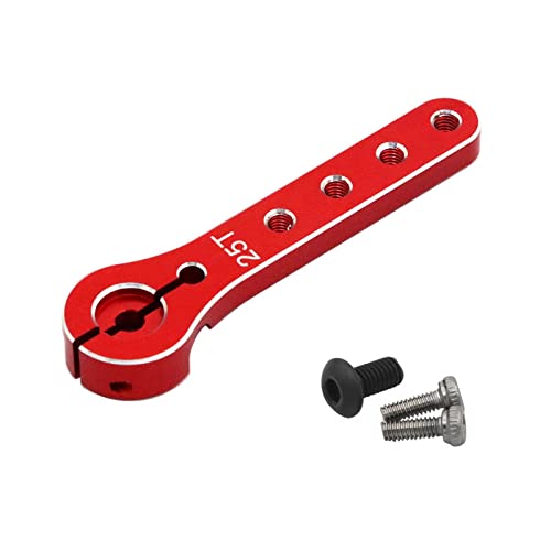 MXRGUMVI Servoarm aus Aluminiumlegierung, ferngesteuertes Fahrzeug, Lenkung, Servo-Hupenarm für Autoteile, rot von MXRGUMVI