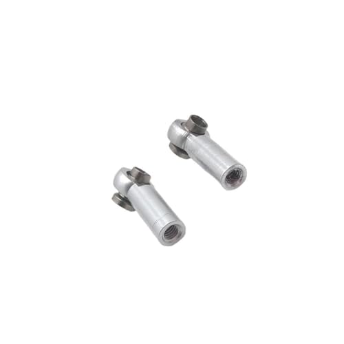 MXRGUMVI Spurstangenkopf, Gelenkzubehör, RC-Auto, positives Rückwärtsgewinde, Kugelkopfschnalle, Upgrade-Zubehör, Silber, 2 Stück von MXRGUMVI