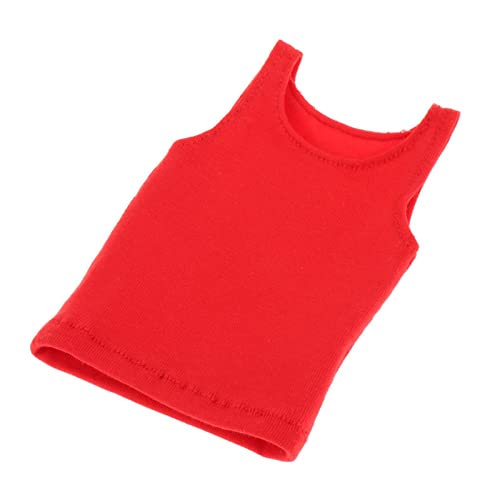 MXRGUMVI T-Shirt im Maßstab 1:6, ärmellos, Weste, Zubehör für 30,5 cm männliche Soldaten-Figuren, Rot, 9,5 cm MXRGUMVI T-Shirt im Maßstab 1:6, ärmellos, Weste, Zubehör für 30,5 cm männliche Soldaten-Figuren, Rot, 9,5 cm von MXRGUMVI