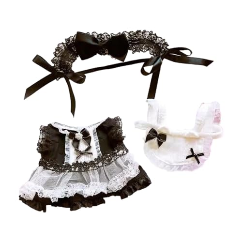 Plüsch Puppe Kopfschmuck Kleid Schürze Set Weiche Cartoon Mode Plüsch Puppe Kleidung für 10cm Puppe von MXRGUMVI