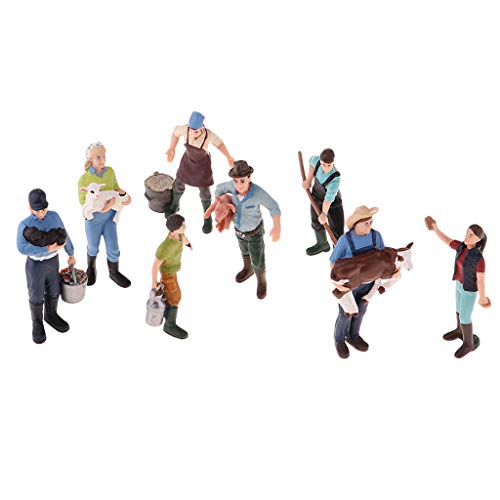 Set / 8 Stück bemalte Modellfiguren Menschen männliche und weibliche Bauernfiguren von MXRGUMVI