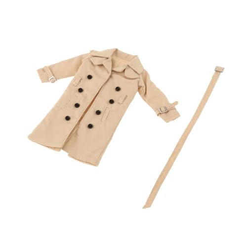 Trenchcoat im Maßstab 1:12, Maßstab 1:12, Figurenpuppenkleidung für 15,2 cm männliche Figuren, Khaki von MXRGUMVI