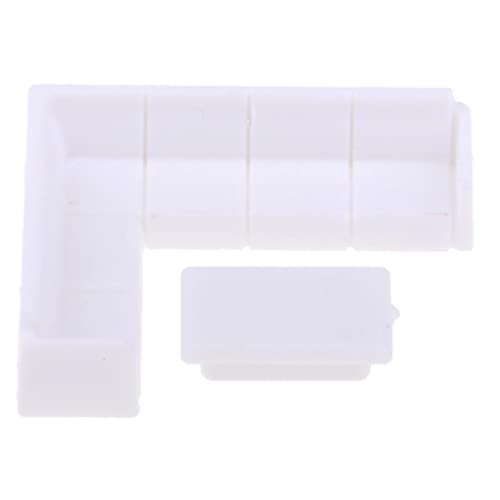 Weißer Kunststoff Sofa Teetisch Set für Puppenhaus Möbel DIY Zubehör 1:75 Weißer Kunststoff Sofa Teetisch Set für Puppenhaus Möbel DIY Zubehör 1:75 von MXRGUMVI