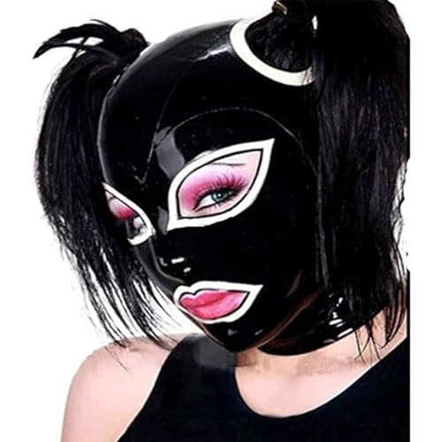 MXRYSQY Latexmaske Spezielle Haarloch Für Haare Keine Perücke enthalten Reißverschluss Hinten Für Bühnenauftritte in Nachtclubs (Size:M) von MXRYSQY