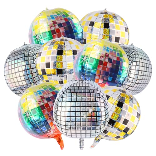 MXTIMWAN 9 Stück 4D Disco Party Dekoration, 22 Zoll Discokugel Luftballon, Mehrfarbige Disco Folienballons für Disco Tanz Fever Party, Thema Geburtstag Party Dekoration MXTIMWAN 9 Stück 4D Disco Party Dekoration, 22 Zoll Discokugel Luftballon, Mehrfarbige Disco Folienballons für Disco Tanz Fever Party, Thema Geburtstag Party Dekoration von MXTIMWAN