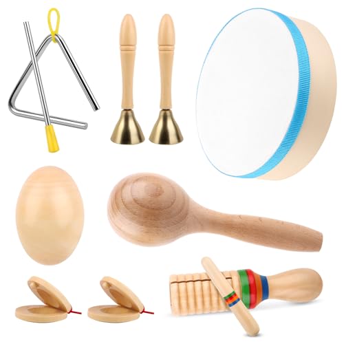 MXTIMWAN Musikinstrumente für Kinder ab 3 Jahre, Holz Montessori Instrumente Kinder, Percussion Instrumente für Jungen, Mädchen, Geschenke für Kleinkinder (Stil B) von MXTIMWAN