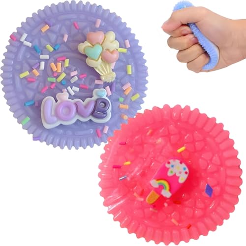 2 Stück Taba Squishy, Fufu Squishy, Rosa Thema und Lila Liebesspielzeug Weiche Flauschige Entspannungsspielzeuge für täglichen Spaß und Stimmungsaufhellung von MXYZQDE